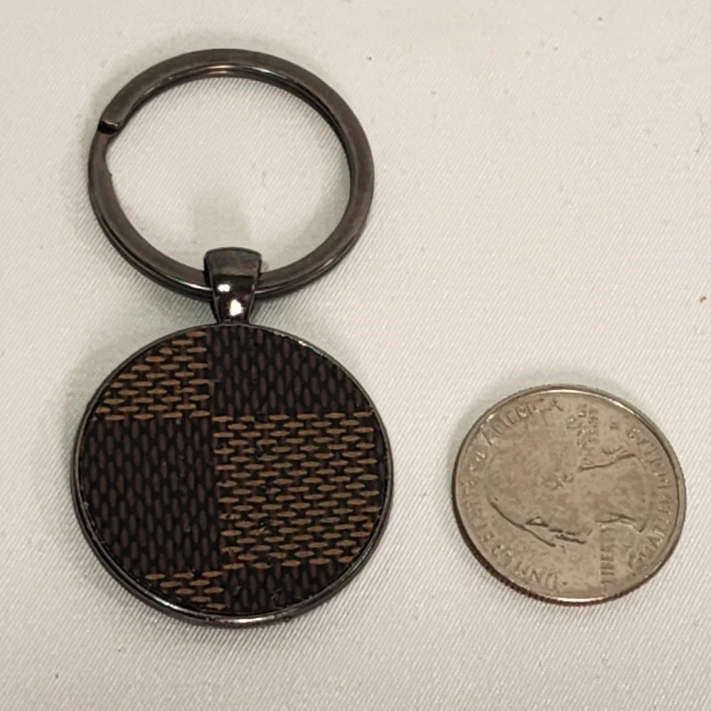 Louis Vuitton Monogram Canvas Damier Ebene Brown Check Pattern Keychain